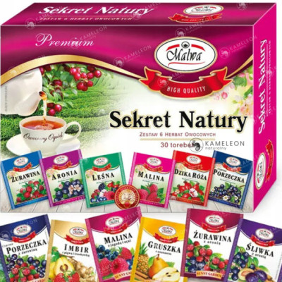 ZESTAW HERBAT OWOCOWYCH Malwa SEKRET NATURY 6x5x2g