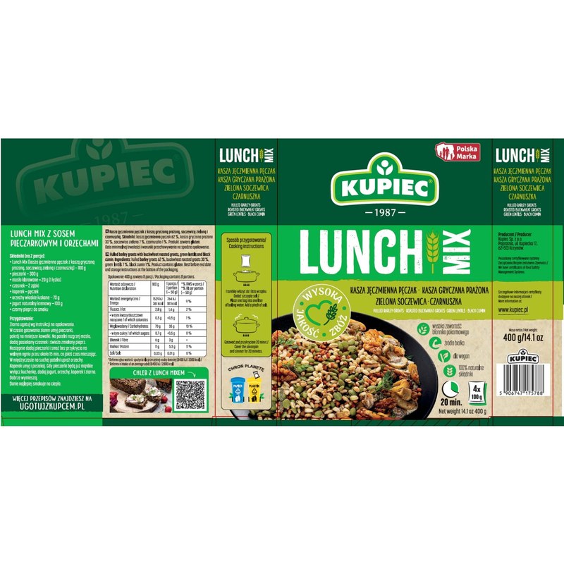 Kupiec LUNCH MIX zestaw mieszanka ziaren MIX 2 RODZAJÓW