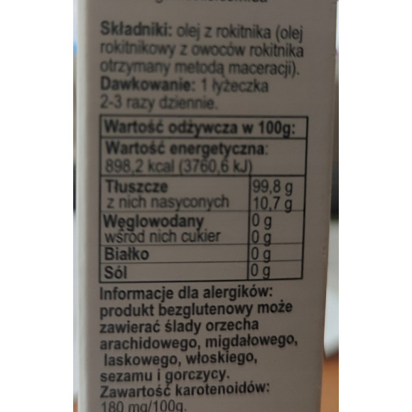 OLEJ ROKITNIKOWY Z ROKITNIKA 3x 100 ml