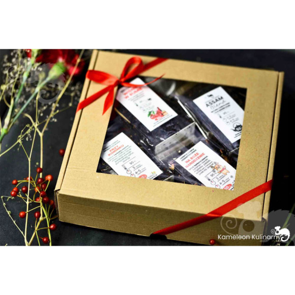 ZESTAW PREZENTOWY 4 herbaty CZARNE 200g +zaparzacz ZESTAW PREZENTOWY 4 herbaty CZARNE 200g +zaparzacz