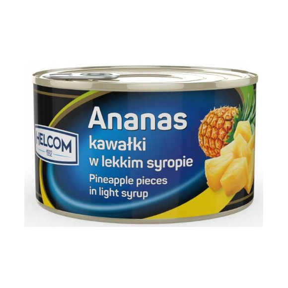 Helcom ANANAS KOSTKA KAWAŁKI W LEKKIM SYROPIE 227G