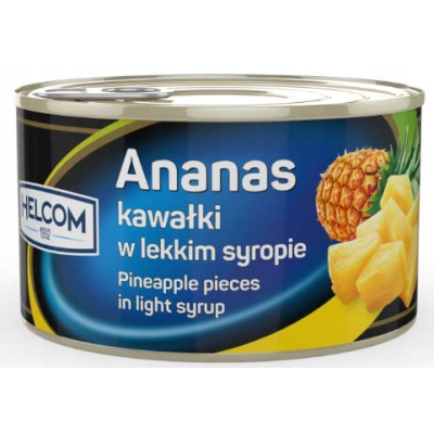 Helcom ANANAS KOSTKA KAWAŁKI W LEKKIM SYROPIE 227G