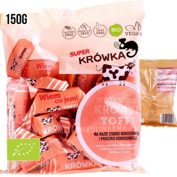 ME GUSTO KRÓWKI WEGAŃSKIE TOFFI BEZ GLUTENU LAKTOZY 150g