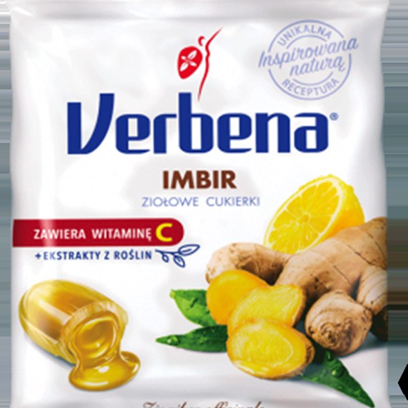 Verbena ZIOŁOWE CUKIERKI z witaminą C IMBIR 60g + SZAŁWIA