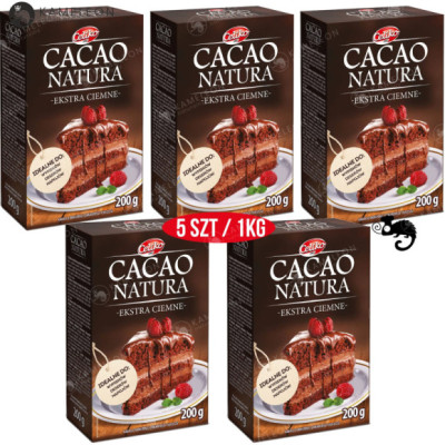 Celiko KAKAO CACAO EXTRA CIEMNE BEZGLUTENOWE do wypieków deserów 200gx5 1KG