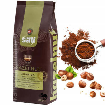 KAWA SMAKOWA ORZECHOWA ORZECH ARABICA HAZELNUT 250g 0,25KG mielona SATI