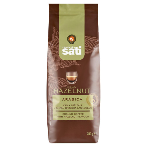KAWA SMAKOWA ORZECHOWA ORZECH ARABICA HAZELNUT 250g 0,25KG mielona SATI KAWA SMAKOWA ORZECHOWA ORZECH ARABICA HAZELNUT 250g 0,25KG mielona SATI
