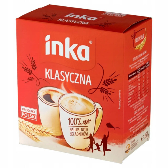 INKA KLASYCZNA Rozpuszczalna kawa zbożowa BEZ KOFEINY bekofeinowa 150g