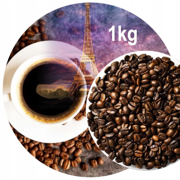 KAWA SMAKOWA AROMATYZOWANA ziarnista w ziarnie O PÓŁNOCY W PARYŻU 1kg PYCHA KAWA SMAKOWA AROMATYZOWANA ziarnista w ziarnie O PÓŁNOCY W PARYŻU 1kg PYCHA