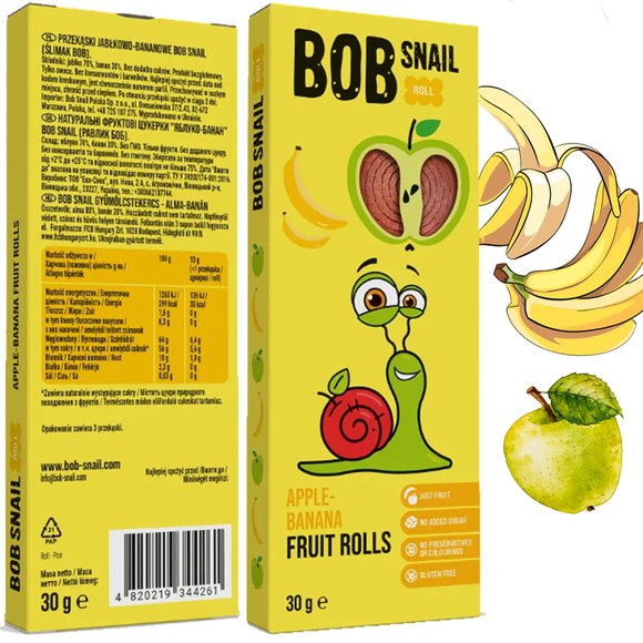 BOB SNAIL PRZEKĄSKA OWOCOWA bez cukru MIX SUPER SMAKÓW 12 x