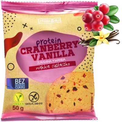 Frank&Oli PROTEINOWE CIASTKO CRANBERRY VANILLA 50G