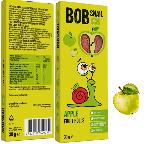 BOB SNAIL PRZEKĄSKA OWOCOWA bez cukru MIX SUPER SMAKÓW 12 x
