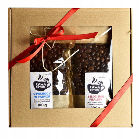 ZESTAW PREZENTOWY pyszne KAWY ZIARNISTE smakowe 2x100g 200g prezent ZESTAW PREZENTOWY pyszne KAWY ZIARNISTE smakowe 2x100g 200g prezent