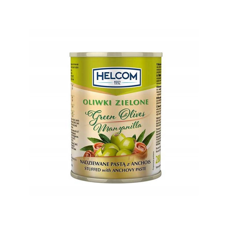 OLIWKI ZIELONE NADZIEWANE ANCHOIS 300ml puszka HELCOM