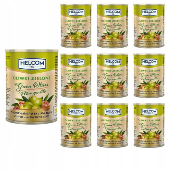 OLIWKI ZIELONE NADZIEWANE ANCHOIS 300ml puszka HELCOM OLIWKI ZIELONE NADZIEWANE ANCHOIS 300ml puszka HELCOM