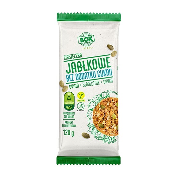 BOX CIASTECZKA 120g JABŁKOWE wegańskie bez dodatku cukru