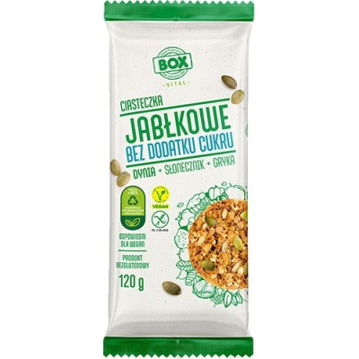 BOX CIASTECZKA 120g JABŁKOWE wegańskie bez dodatku cukru