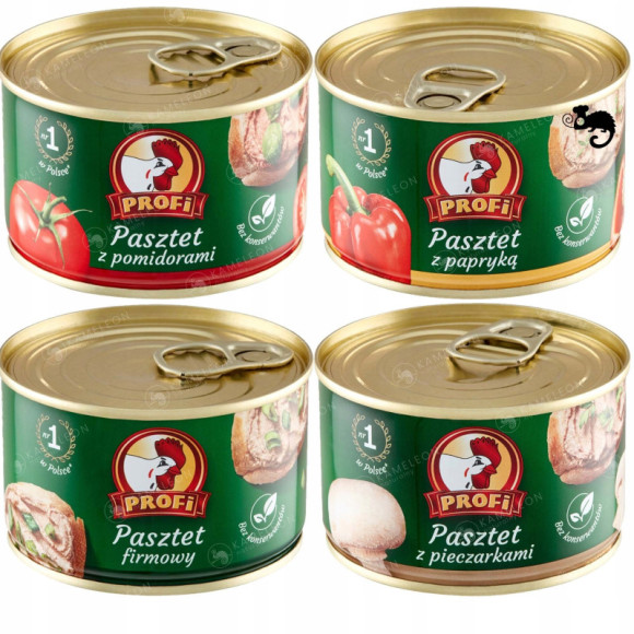 4x PASZTET WIEPRZOWO DROBIOWY mix 4 smaków W PUSZCE 160g x4 0,64KG PROFI 4x PASZTET WIEPRZOWO DROBIOWY mix 4 smaków W PUSZCE 160g x4 0,64KG PROFI