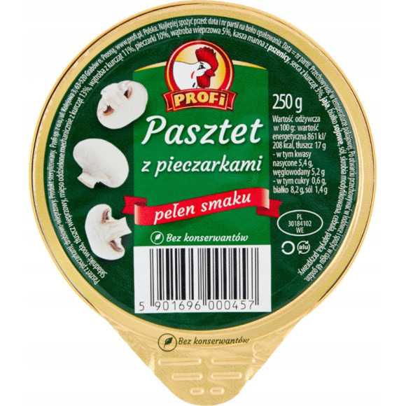 PASZTET DROBIOWO-WIEPRZOWY !! DUŻY !! MIX SMAKÓW 5szt x 250g 1,25KG Profi PASZTET DROBIOWO-WIEPRZOWY !! DUŻY !! MIX SMAKÓW 5szt x 250g 1,25KG Profi