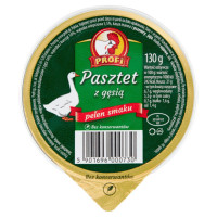 PASZTET DROBIOWO-WIEPRZOWY Z GĘSIĄ bez konserwantów 130g Profi Z KOGUCIKIEM