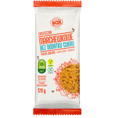 BOX CIASTECZKA MARCHEWKOWE bez cukru laktozy glutenu 120G