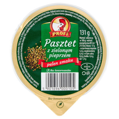 PASZTET DROBIOWO-WIEPRZOWY Z ZIELONYM PIEPRZEM 131g Profi Z KOGUCIKIEM
