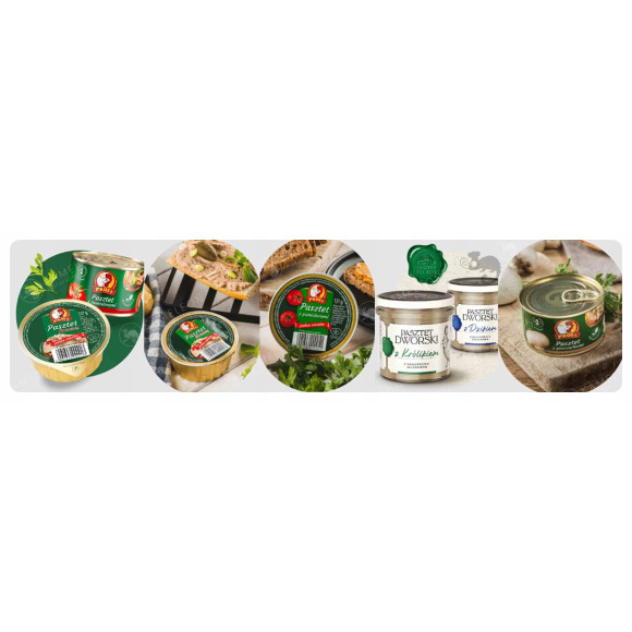 PASZTET DROBIOWO-WIEPRZOWY Z ZIELONYM PIEPRZEM 131g Profi Z KOGUCIKIEM PASZTET DROBIOWO-WIEPRZOWY Z ZIELONYM PIEPRZEM 131g Profi Z KOGUCIKIEM