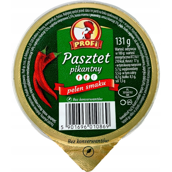 PASZTET DROBIOWO-WIEPRZOWY zestaw MIX RÓŻNYCH SMAKÓW 131g x12 1,57KG PROFI