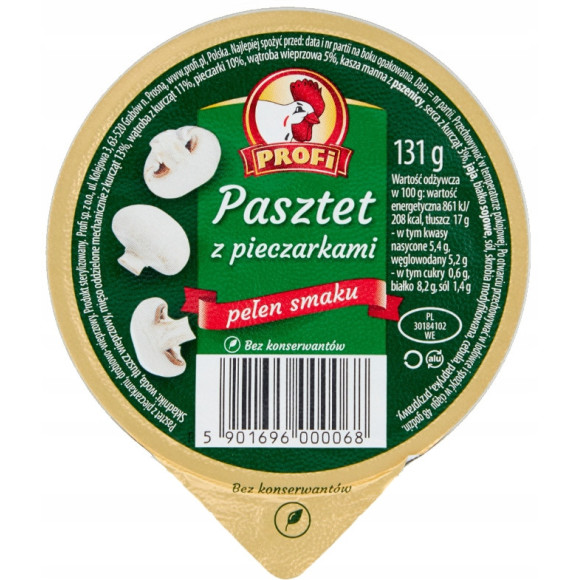 PASZTET DROBIOWO-WIEPRZOWY zestaw MIX RÓŻNYCH SMAKÓW 131g x12 1,57KG PROFI