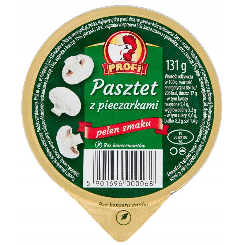 PASZTET DROBIOWO-WIEPRZOWY zestaw MIX RÓŻNYCH SMAKÓW 131g x12 1,57KG PROFI