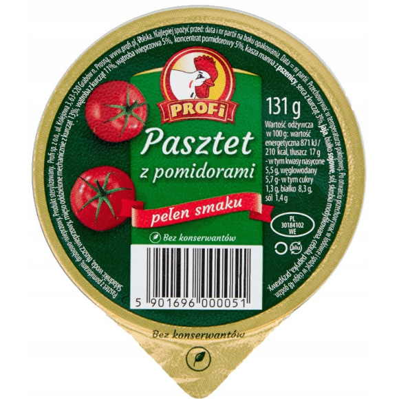 PASZTET DROBIOWO-WIEPRZOWY zestaw MIX RÓŻNYCH SMAKÓW 131g x12 1,57KG PROFI