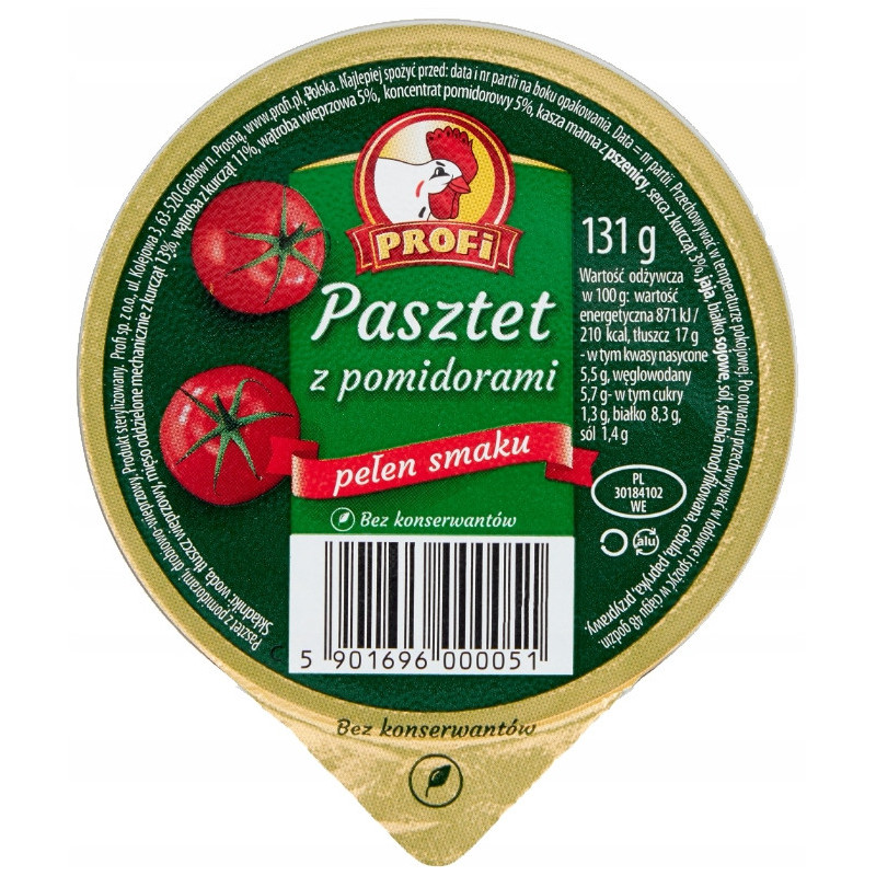 PASZTET DROBIOWO-WIEPRZOWY zestaw MIX RÓŻNYCH SMAKÓW 131g x12 1,57KG PROFI