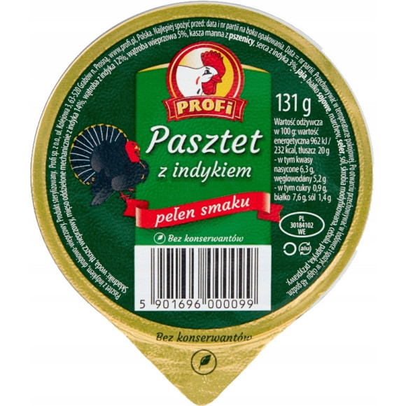 PASZTET DROBIOWO-WIEPRZOWY zestaw MIX RÓŻNYCH SMAKÓW 131g x12 1,57KG PROFI