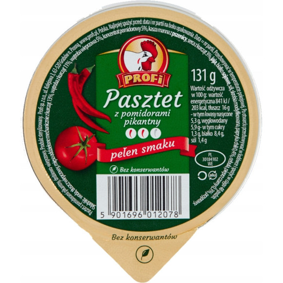 PASZTET DROBIOWO-WIEPRZOWY zestaw MIX RÓŻNYCH SMAKÓW 131g x12 1,57KG PROFI
