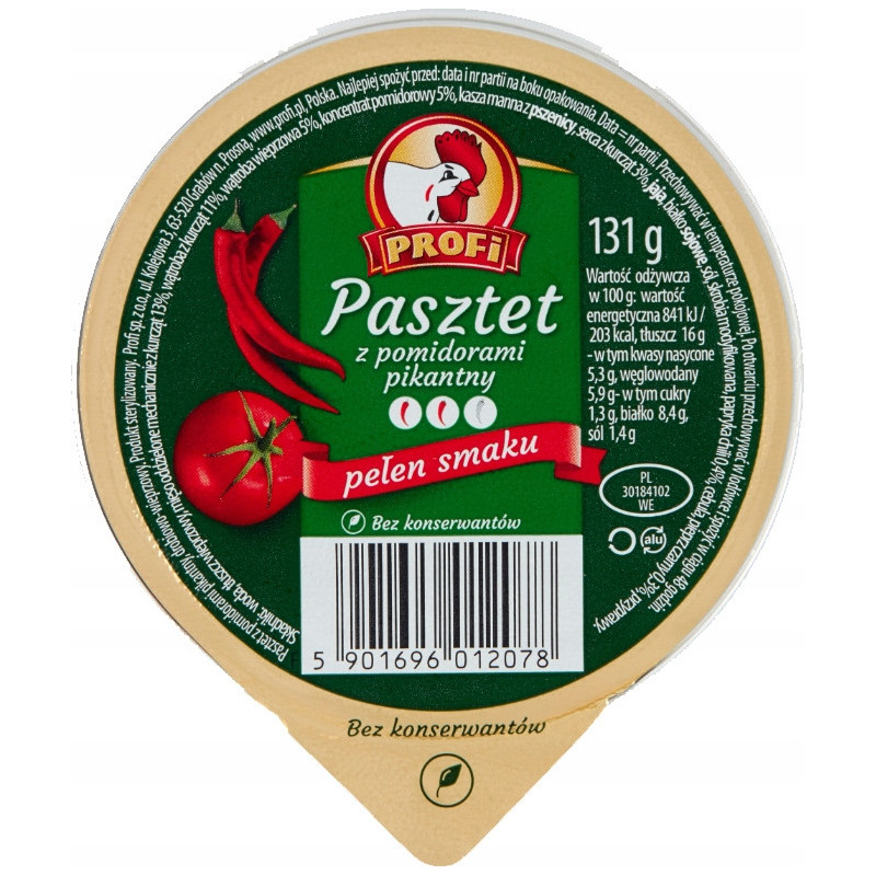 PASZTET DROBIOWO-WIEPRZOWY zestaw MIX RÓŻNYCH SMAKÓW 131g x12 1,57KG PROFI