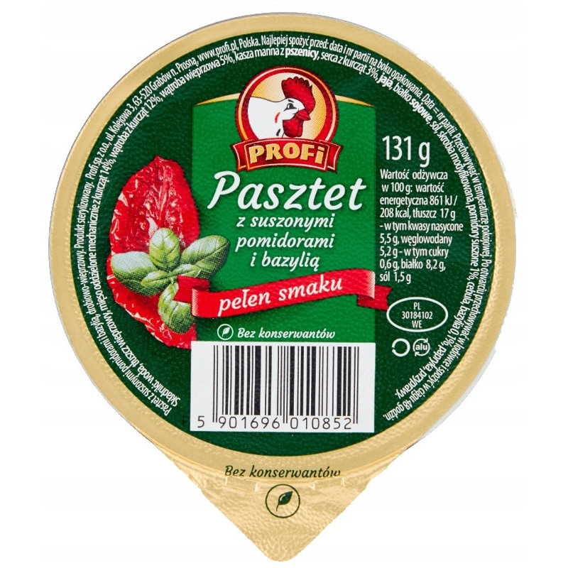 PASZTET DROBIOWO-WIEPRZOWY zestaw MIX RÓŻNYCH SMAKÓW 131g x12 1,57KG PROFI
