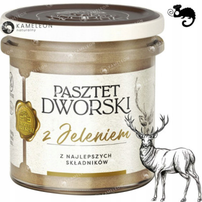 PASZTET DWORSKI Z JELENIEM WIEPRZ-DROB Z MIĘSEM Z JELENIA jeleń 130G PROFI