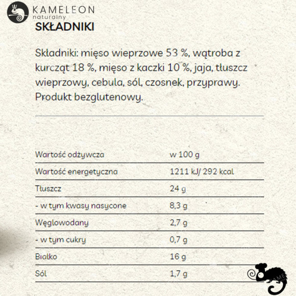 PASZTET DWORSKI Z KACZKĄ WIEPRZ-DROB Z MIĘSEM Z KACZKI 130G x6 0,78KG PROFI