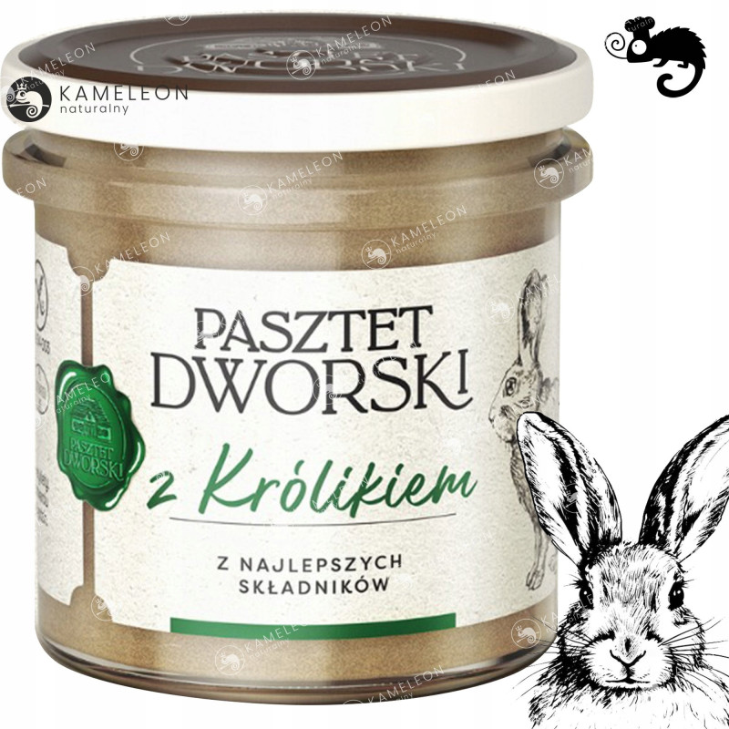 PASZTET DWORSKI Z KRÓLIKIEM DROBIOWY Z MIĘSEM Z KRÓLIKA 130 x6 0,78KG PROFI