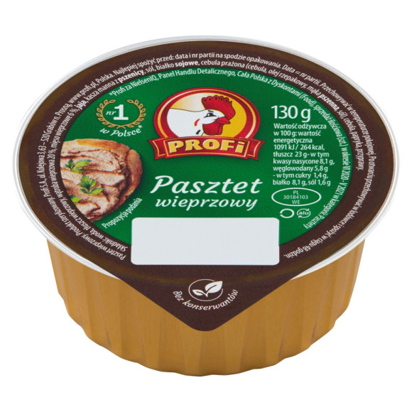 PASZTET WIEPRZOWY z kogucikiem 130g PROFI PASZTET WIEPRZOWY z kogucikiem 130g PROFI