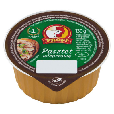 PASZTET WIEPRZOWY z kogucikiem 130g PROFI