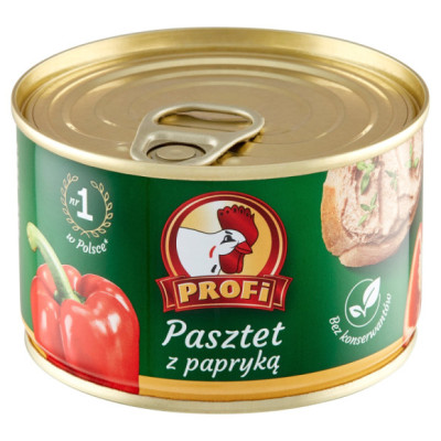 PASZTET Z PAPRYKĄ WIEPRZOWO DROBIOWY W PUSZCE puszka 160g PROFI