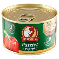 PASZTET Z PAPRYKĄ WIEPRZOWO DROBIOWY W PUSZCE puszka 160g PROFI