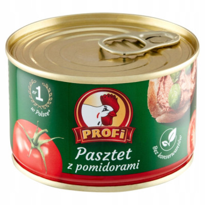 PASZTET Z POMIDORAMI WIEPRZOWO DROBIOWY W PUSZCE puszka 160g PROFI