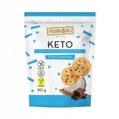 Frank&Oli MINI KETO ciasteczka KOKOSOWE Z CZEKOLADĄ bez