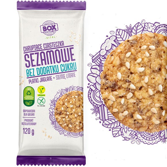 BOX bezglutenowe wegańskie CIASTKA CIASTECZKA 120g x6 MIX