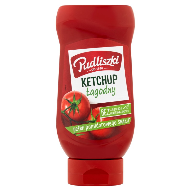 PUDLISZKI KETCHUP ŁAGODNY Z POLSKICH POMIDORÓW bez