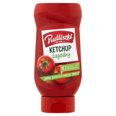 PUDLISZKI KETCHUP ŁAGODNY Z POLSKICH POMIDORÓW bez