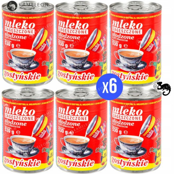 GOSTYŃ MLEKO ZAGĘSZCZONE SŁODZONE 530G x6 3,16KG GOSTYŃ MLEKO ZAGĘSZCZONE SŁODZONE 530G x6 3,16KG