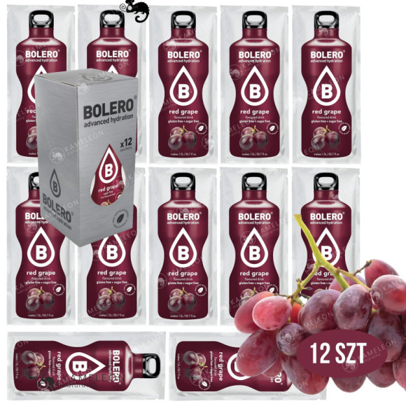 BOLERO DRINK bez cukru RED GRAPE WINOGRONO 9G x12 BOLERO DRINK bez cukru RED GRAPE WINOGRONO 9G x12
